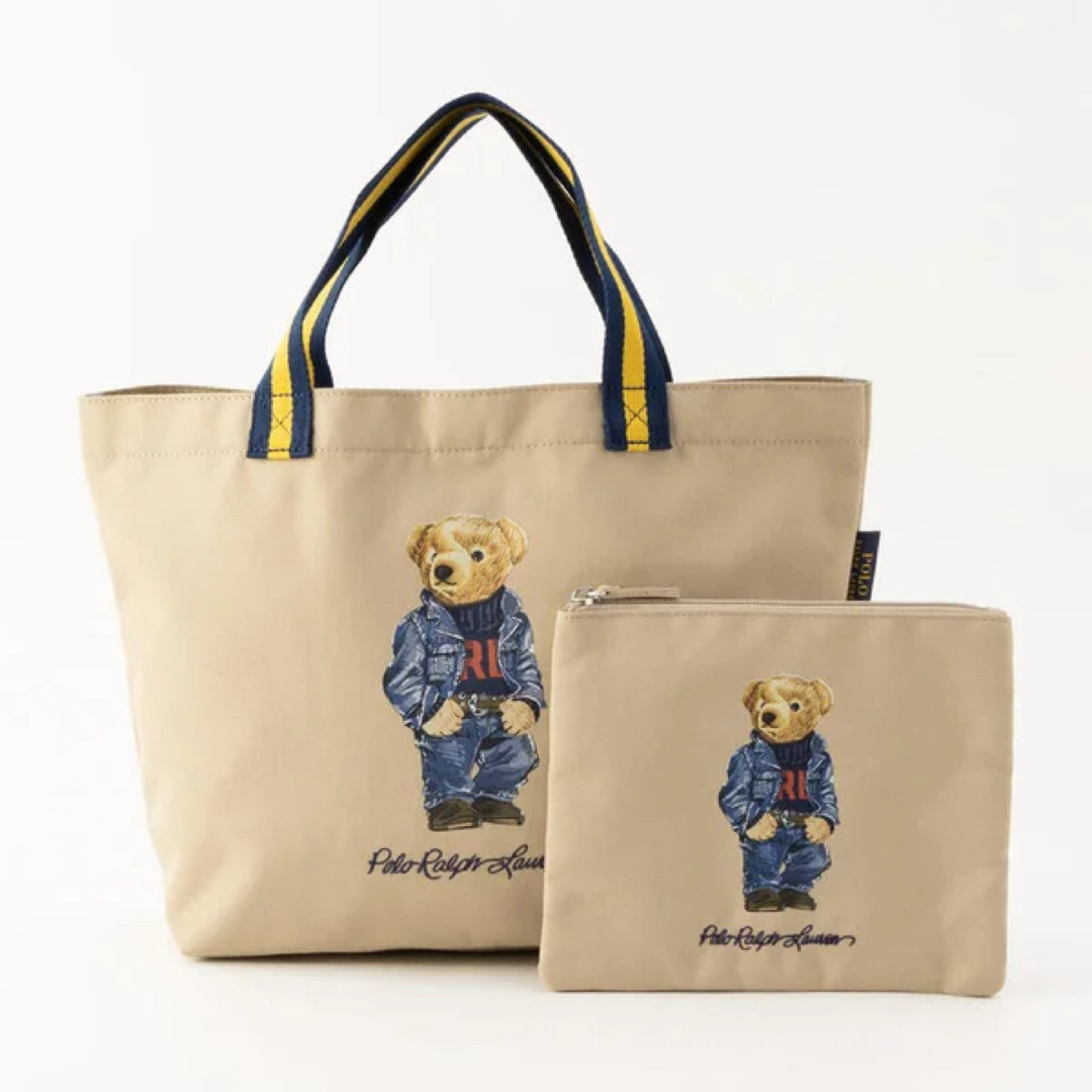 POLO RALPH LAUREN(ポロラルフローレン)のポロベア　ポーチ付き　トートバッグ　ベージュ　newデザイン レディースのバッグ(トートバッグ)の商品写真