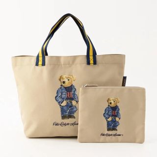 ポロラルフローレン(POLO RALPH LAUREN)のポロベア　ポーチ付き　トートバッグ　ベージュ　newデザイン(トートバッグ)