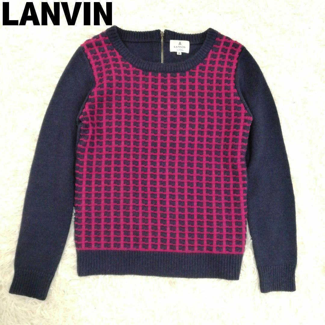 LANVIN en Bleu(ランバンオンブルー)のLANVIN en Bleu ランバンオンブルー　ニットセーター　切替　長袖　M レディースのトップス(ニット/セーター)の商品写真