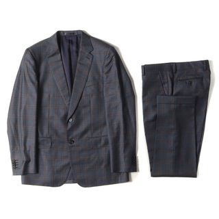 Paul Smith - 美品 Paul Smith ポールスミス サイズ:XL DORMEUIL チェックオンチェック ウール 2B テーラードジャケット & テーパード スラックス パンツ / セットアップ スーツ SOHO FIT ネイビー ワインレッド 日本製【メンズ】【中古】