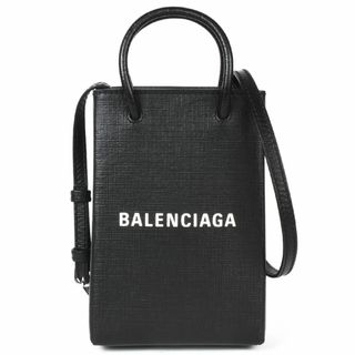 バレンシアガ(Balenciaga)のバレンシアガ BALENCIAGA ミニ ショッピング フォン ホルダー ショルダーバッグ カーフスキン ブラック レディース【中古】(ショルダーバッグ)