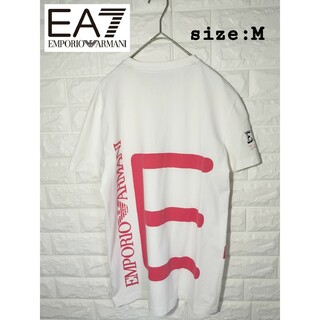 エンポリオアルマーニイーエーセブン(EMPORIO ARMANI EA7)のエンポリオアルマーニEA7　ロゴTシャツ　ホワイト　Mサイズ(Tシャツ/カットソー(半袖/袖なし))
