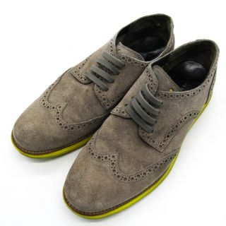 コールハーン ドレスシューズ ウイングチップ スウェード ブランド 紳士靴 シューズ メンズ 8.5サイズ グレー COLE HAAN