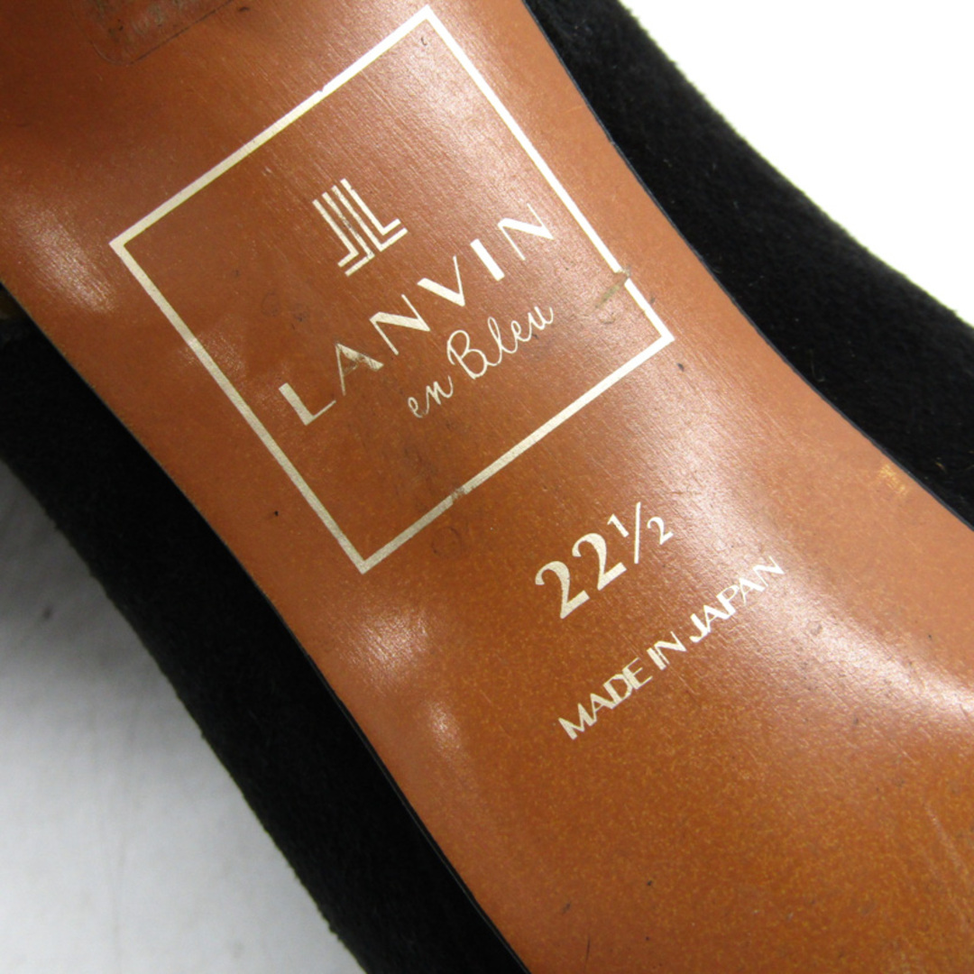 LANVIN en Bleu(ランバンオンブルー)のランバンオンブルー ショートブーツ ハイヒール ブランド 靴 シューズ 日本製 黒 レディース 22.5サイズ ブラック LANVIN en Bleu レディースの靴/シューズ(ブーツ)の商品写真