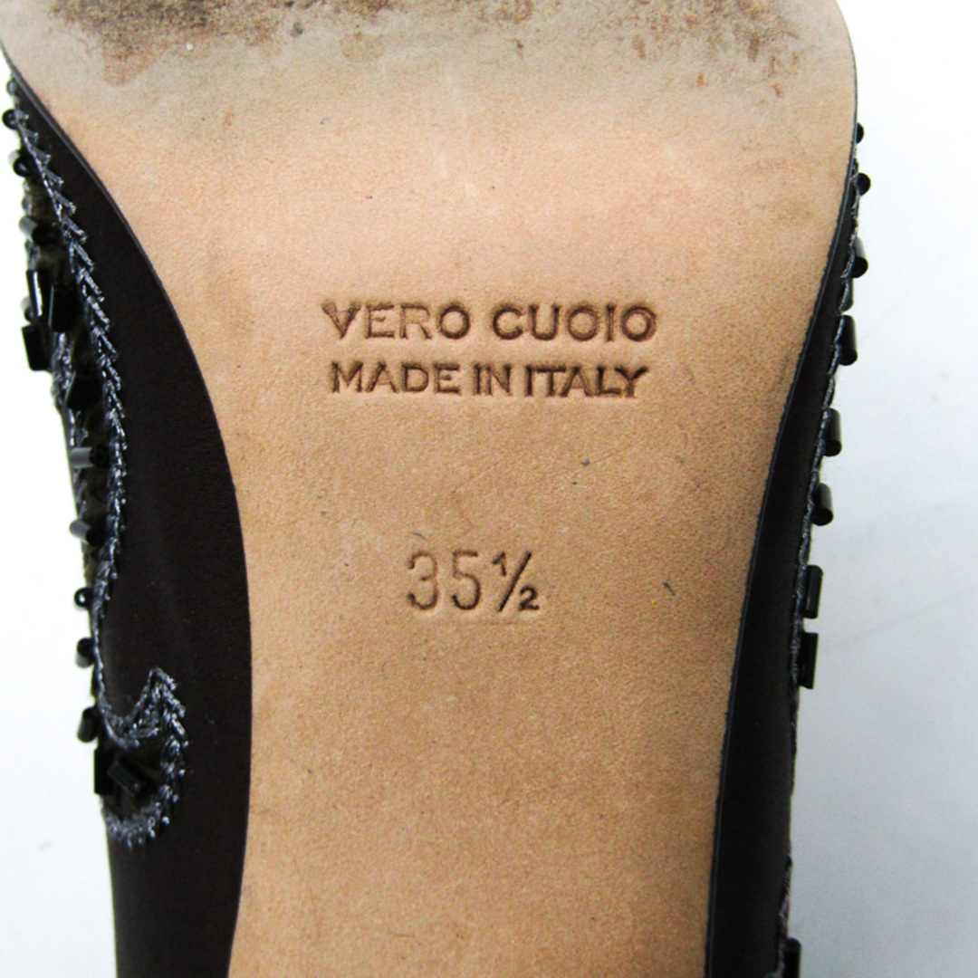 FABIO RUSCONI(ファビオルスコーニ)のファビオルスコーニ パンプス 本革 レザー ブランド 靴 シューズ イタリア製 レディース 35.5サイズ ブラウン FABIO RUSCONI レディースの靴/シューズ(ハイヒール/パンプス)の商品写真