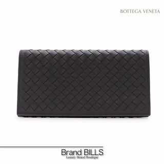 ボッテガヴェネタ(Bottega Veneta)の未使用品 ボッテガ ヴェネタ イントレチャート コンチネンタルウォレット 長財布 577559 レザー ブラック グレー系 バイカラー(長財布)