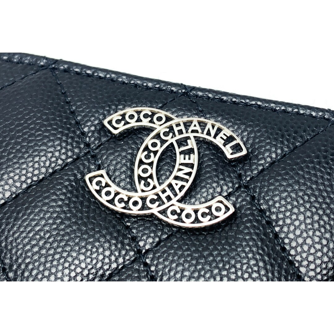 CHANEL(シャネル)のCHANEL シャネル ココ金具 CCマーク キャビアスキン 黒 ブラック ジッピーコインパース AP3830 コインケース コンパクト サイフ 財布 ブランド レディースのファッション小物(財布)の商品写真