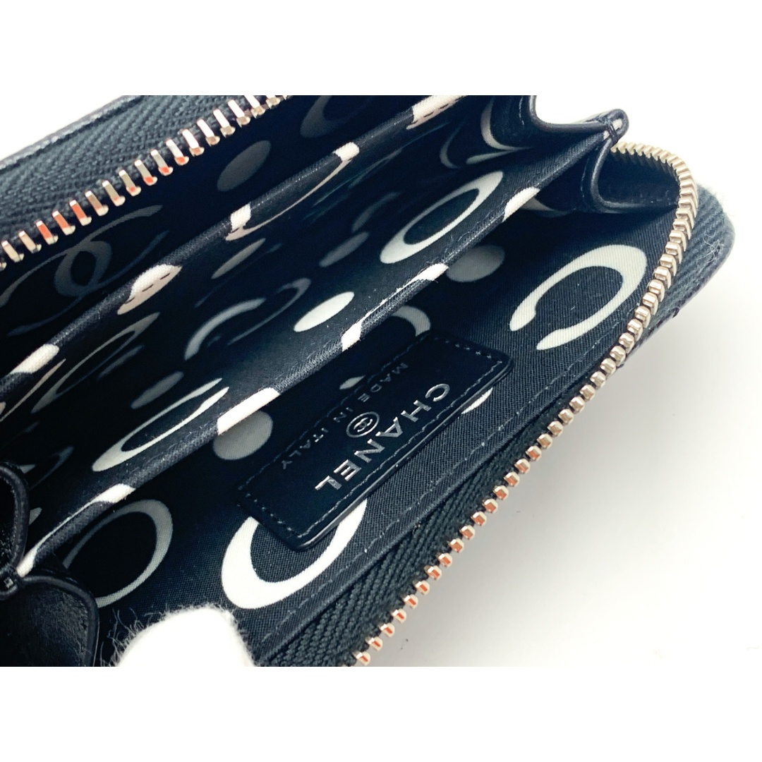 CHANEL(シャネル)のCHANEL シャネル ココ金具 CCマーク キャビアスキン 黒 ブラック ジッピーコインパース AP3830 コインケース コンパクト サイフ 財布 ブランド レディースのファッション小物(財布)の商品写真
