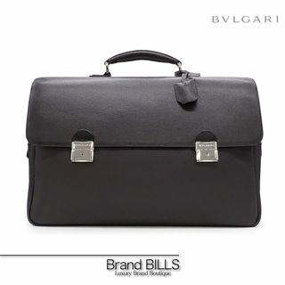 BVLGARI - 未使用品 ブルガリ ミレリゲ ブリーフケース ビジネスバッグ 書類かばん ブラック シルバー金具 レザー PVC 大容量 