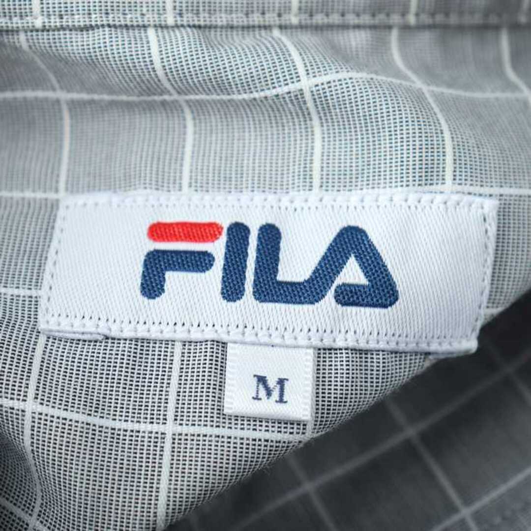 FILA(フィラ)のフィラ 半袖シャツ トップス カットソー ゴルフ チェック柄 メンズ Mサイズ グレー FILA メンズのトップス(シャツ)の商品写真