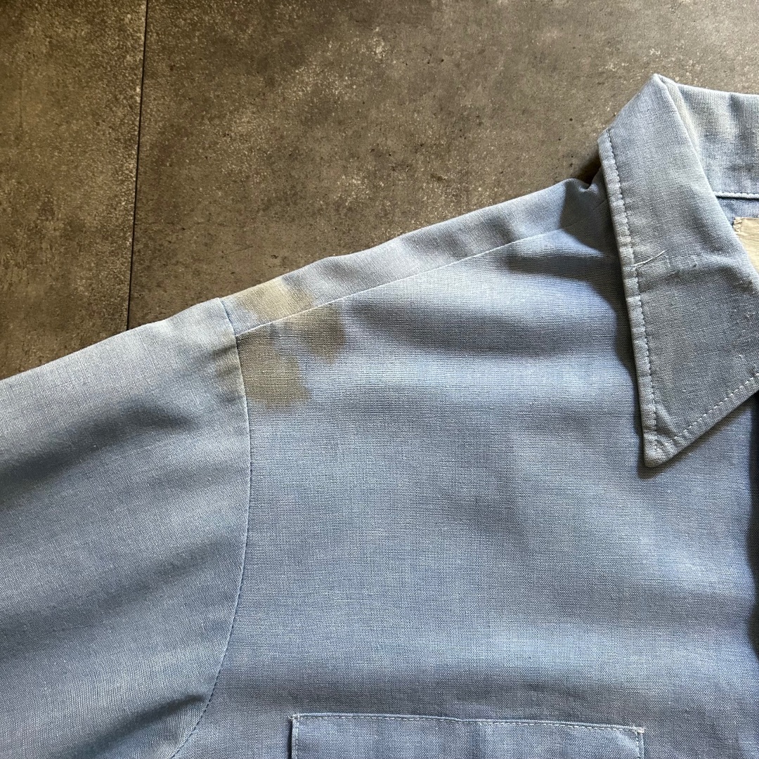70s80s sears シアーズ ワークシャツ USA製 L ライトブルー メンズのトップス(シャツ)の商品写真