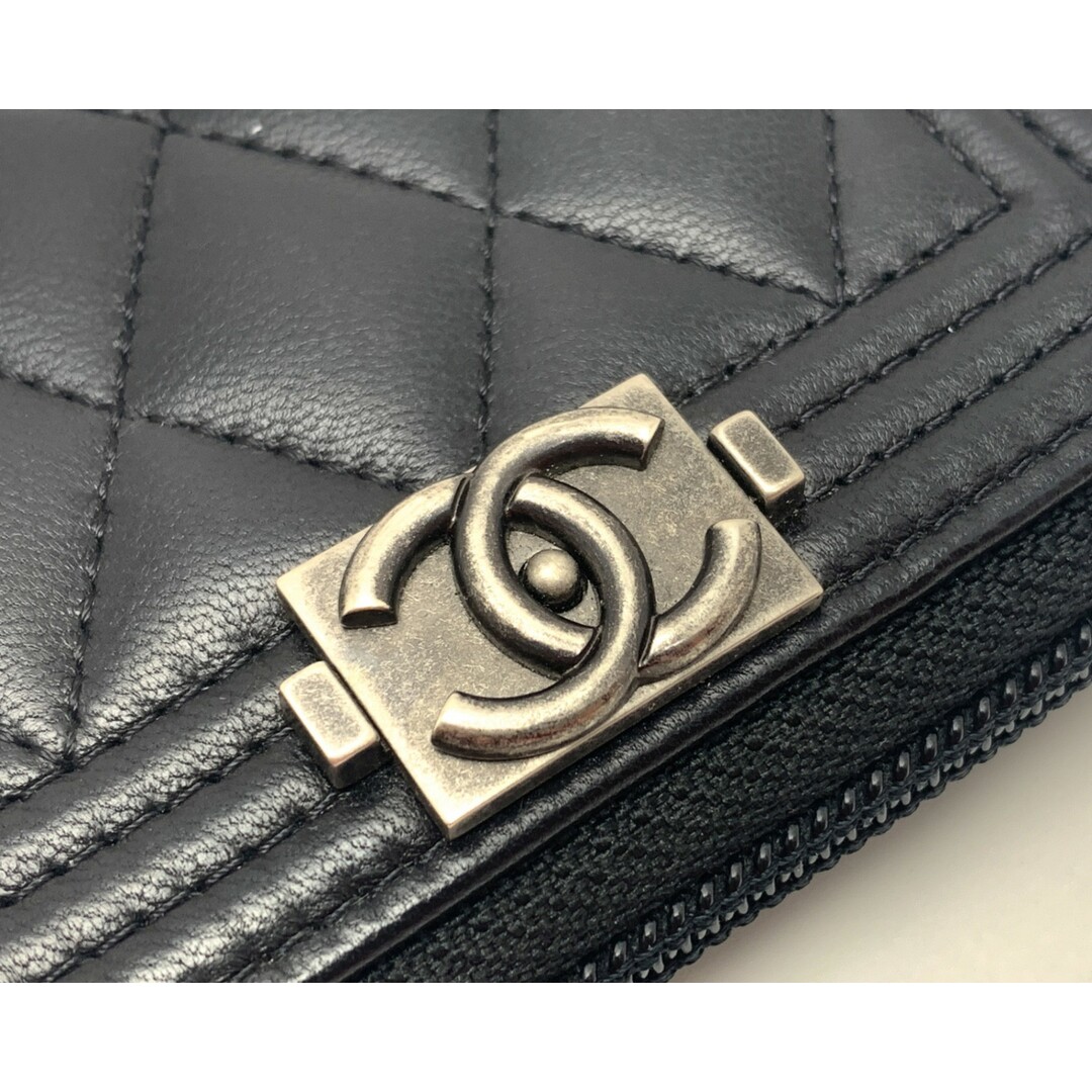 CHANEL(シャネル)のCHANEL シャネル ボーイシャネル 黒 ブラック ココマーク CCマーク ジッピーコインパース コインケース コンパクト サイフ 財布 ブランド レディースのファッション小物(財布)の商品写真