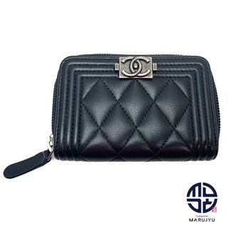 シャネル(CHANEL)のCHANEL シャネル ボーイシャネル 黒 ブラック ココマーク CCマーク ジッピーコインパース コインケース コンパクト サイフ 財布 ブランド(財布)