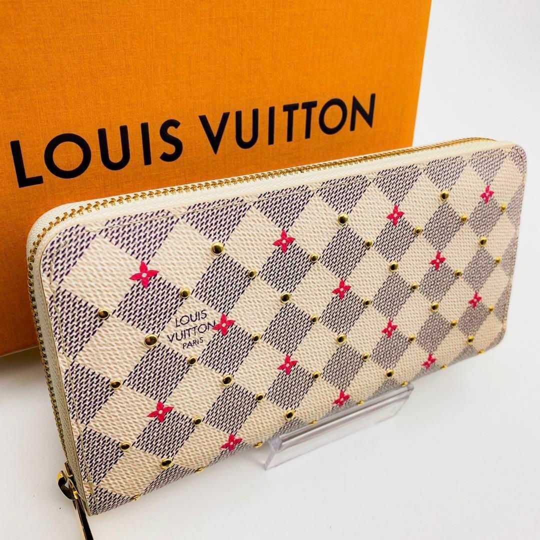 LOUIS VUITTON(ルイヴィトン)の✨限定モデル✨　ヴィトン　ダミエアズール　ジッピーウォレット　スタッズ　フラワー レディースのファッション小物(財布)の商品写真