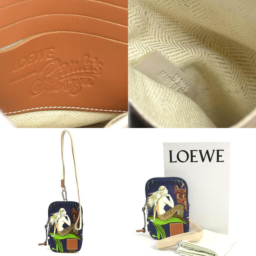 LOEWE(ロエベ)のロエベ LOEWE ポーチ ショルダーポーチ パウラズイビザ キャンバス ネイビー/ベージュ/マルチカラー レディース 送料無料【中古】 e58408a レディースのファッション小物(ポーチ)の商品写真