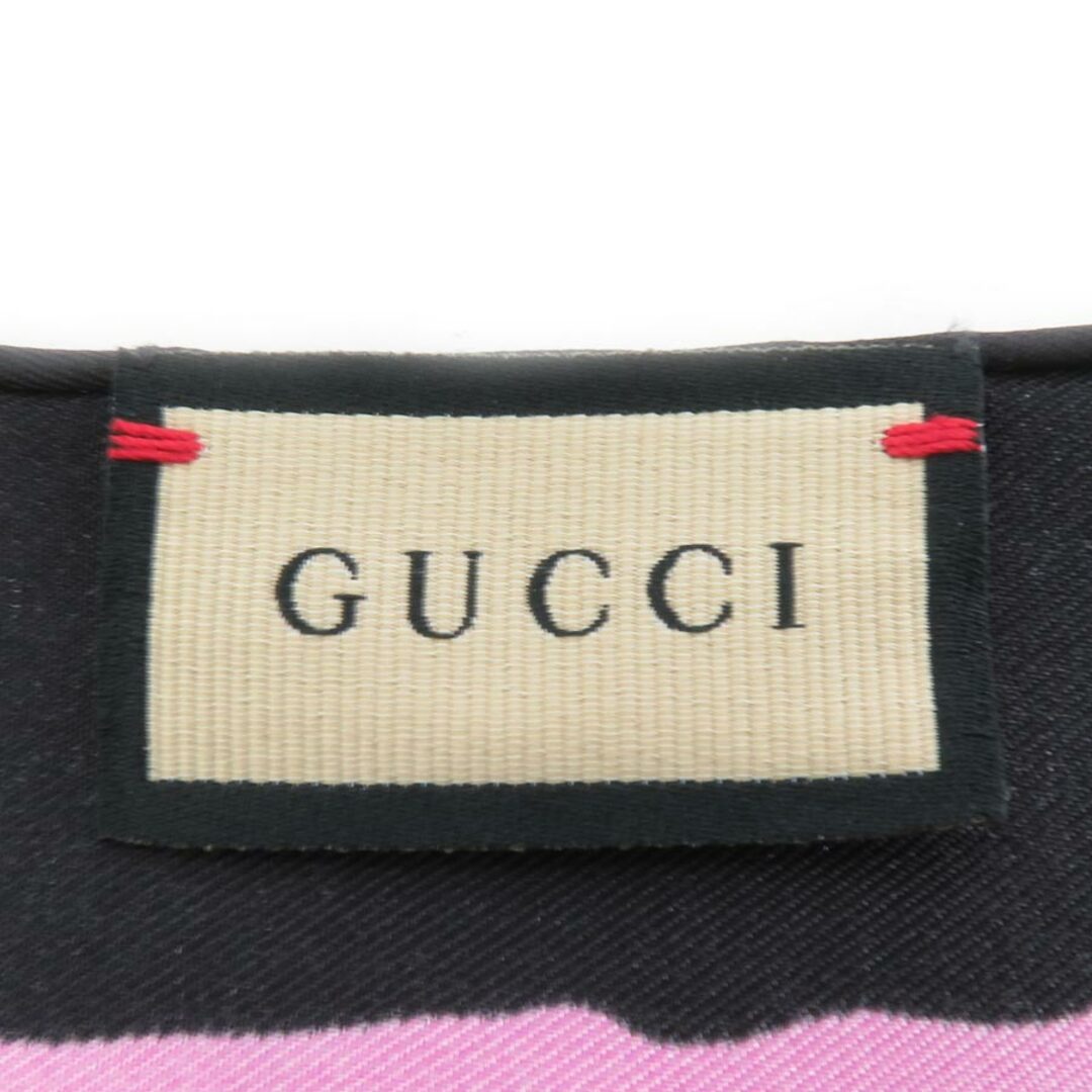 Gucci(グッチ)のグッチ GUCCI スカーフ シルク ブラック/マルチカラー レディース 送料無料【中古】 e58410a レディースのファッション小物(バンダナ/スカーフ)の商品写真