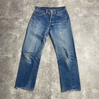 リーバイス(Levi's)の60's 70's LEVI'S 501 Big E W28 刻印2 リペア 赤耳 平行ステッチ デニムパンツ ヴィンテージ 877AH(デニム/ジーンズ)