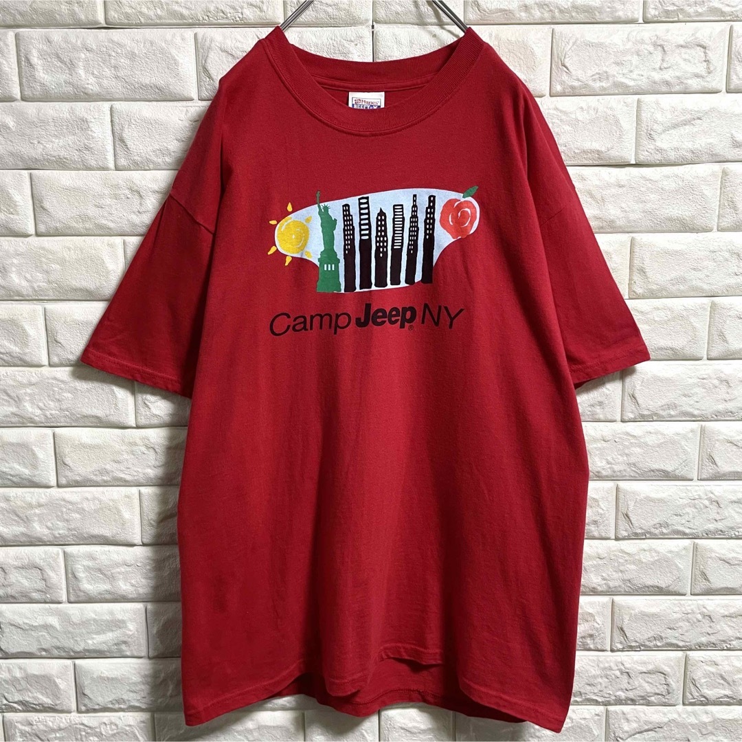 Hanes(ヘインズ)のヘインズ　半袖Tシャツ　JEEP NYプリント　メンズLサイズ メンズのトップス(Tシャツ/カットソー(半袖/袖なし))の商品写真