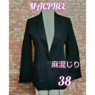 MACPHEE - MACPHEE マカフィー 麻混じり テーラードサマージャケット ネイビー 38