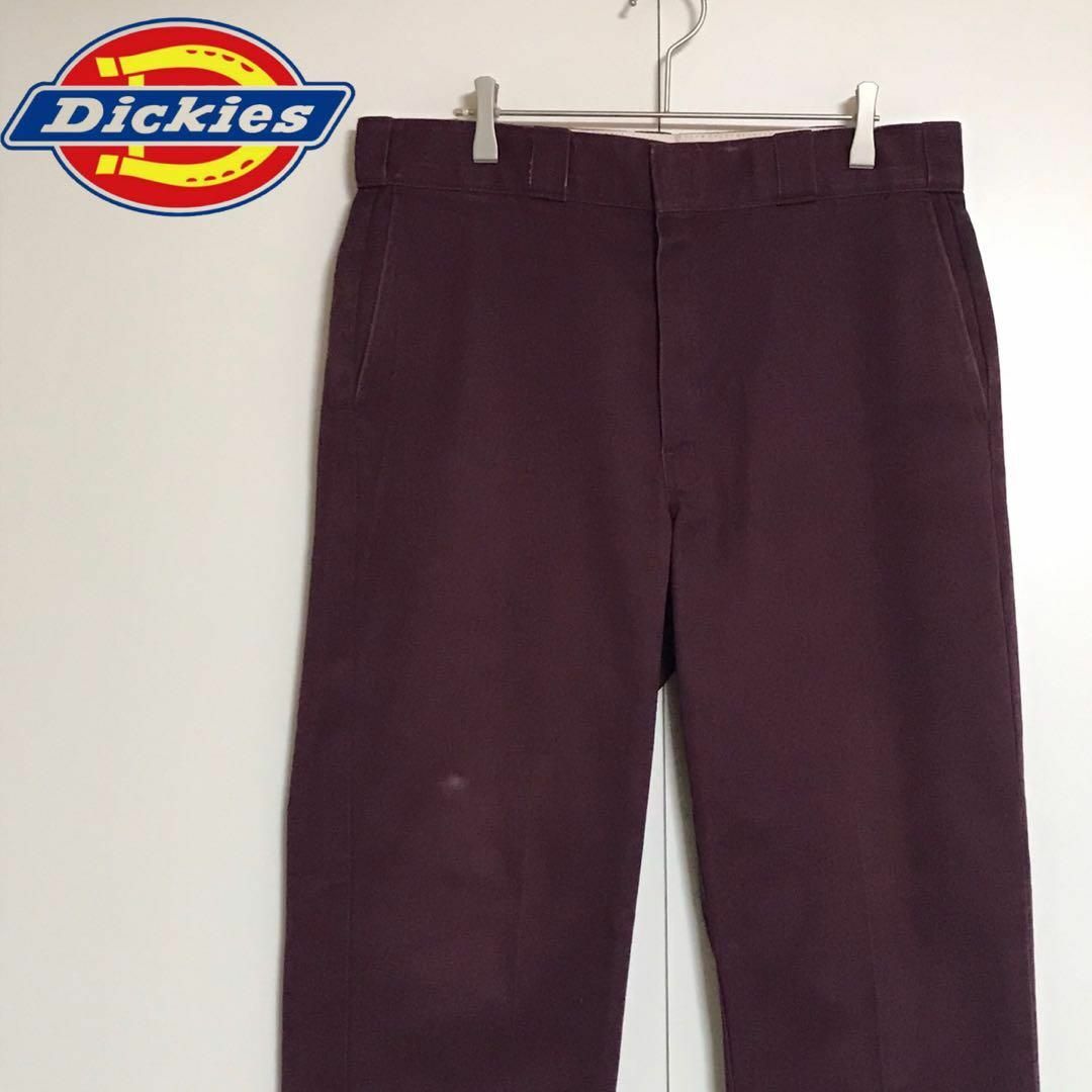 Dickies(ディッキーズ)の【希少カラー】ディッキーズ　ロゴ入りワークパンツ　人気サイズ　ワイン　K705 メンズのパンツ(ワークパンツ/カーゴパンツ)の商品写真