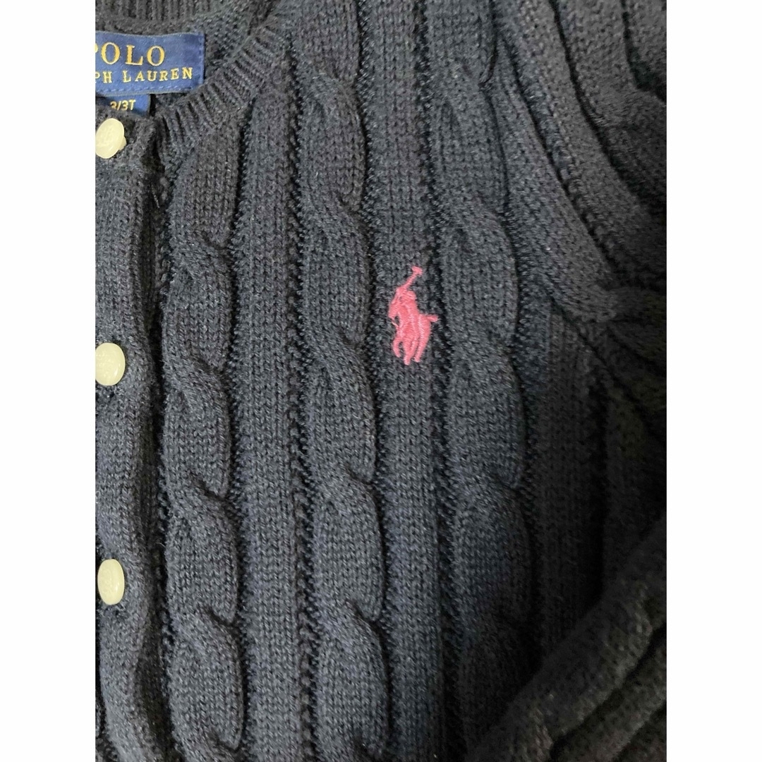 POLO RALPH LAUREN(ポロラルフローレン)のポロ　ラルフローレン　カーディガン　ネイビー　3T  キッズ/ベビー/マタニティのキッズ服女の子用(90cm~)(カーディガン)の商品写真