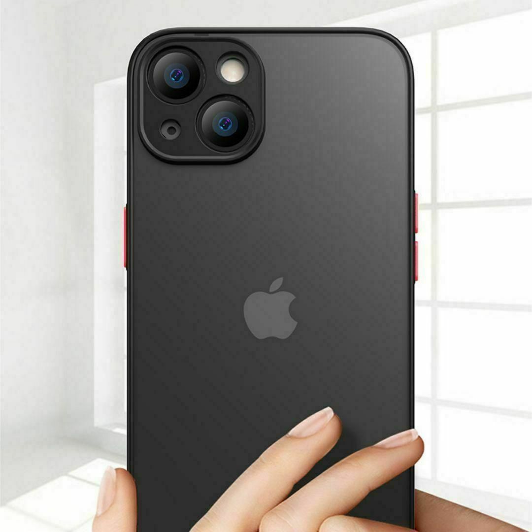 iPhone 15 ケース マットブラック カバー カメラ レンズ保護 韓国 スマホ/家電/カメラのスマホアクセサリー(iPhoneケース)の商品写真