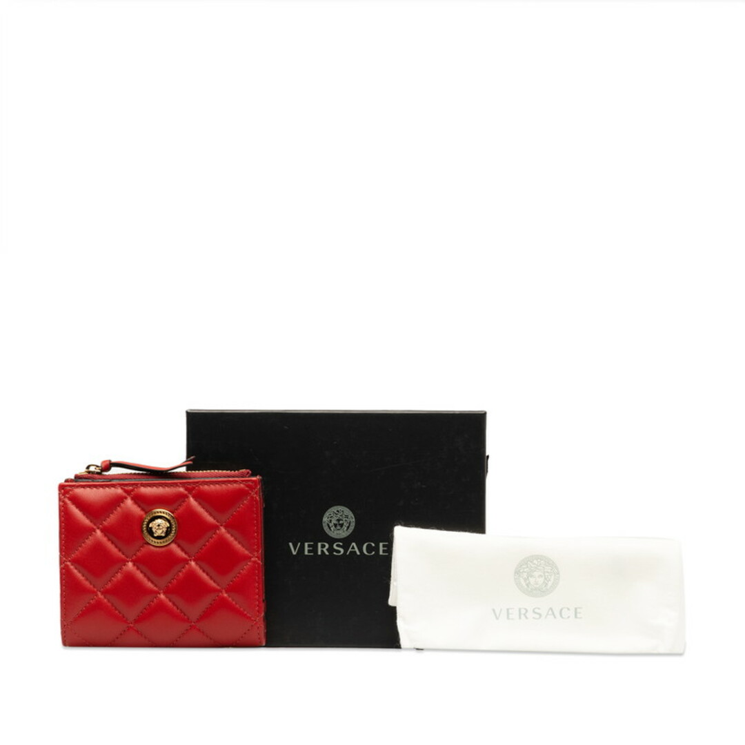 VERSACE(ヴェルサーチ)の美品 ヴェルサーチェ メデューサ 二つ折り財布 コンパクトウォレット レザー レディース VERSACE 【1-0143392】 レディースのファッション小物(財布)の商品写真