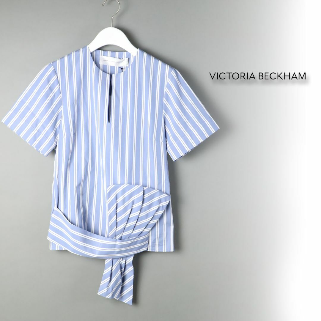 Victoria Victoria Beckham.(ヴィクトリアヴィクトリアベッカム)の522 新品 ヴィクトリアベッカム ストライプ プルオーバー シャツ 8 レディースのトップス(シャツ/ブラウス(半袖/袖なし))の商品写真