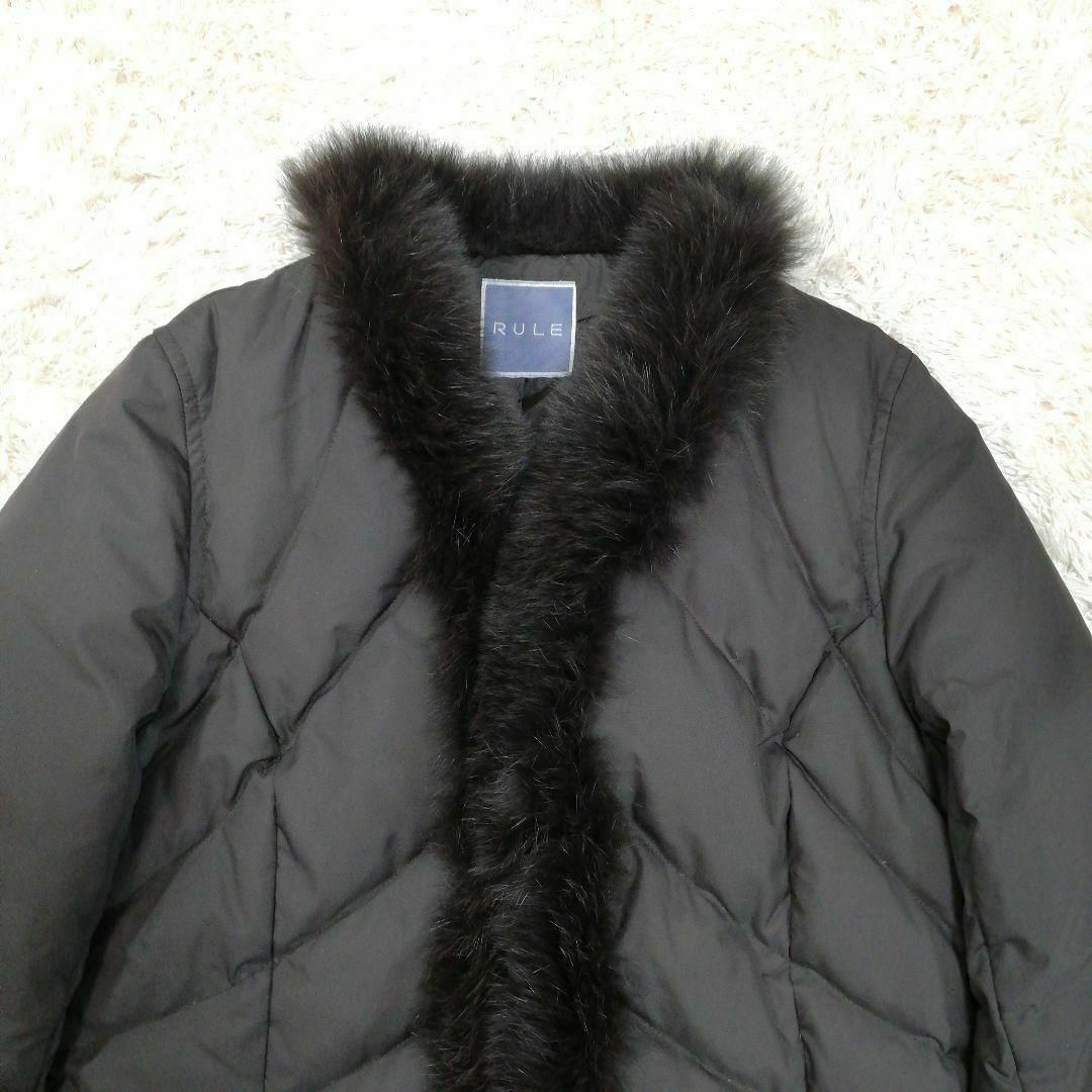 RULE ダウンコート　ブルーフォックス　フェザー　ファー　中綿　軽量　M レディースのジャケット/アウター(ダウンジャケット)の商品写真