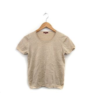 アマカ(AMACA)のアマカ AMACA カットソー Tシャツ 半袖 シルク混 38 べージュ(カットソー(半袖/袖なし))