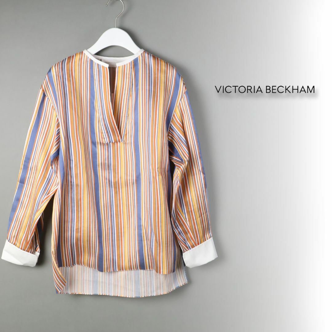 Victoria Victoria Beckham.(ヴィクトリアヴィクトリアベッカム)の584 新品 ヴィクトリアベッカム ストライプ プルオーバーシャツ チュニック6 レディースのトップス(シャツ/ブラウス(半袖/袖なし))の商品写真