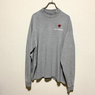 アンビル(Anvil)のアメリカ古着　モックネック　長袖　Tシャツ　ロンT　ワンポイント　P389(Tシャツ/カットソー(七分/長袖))