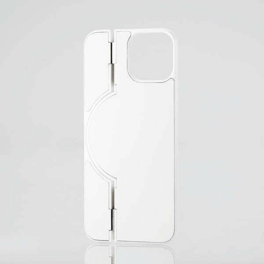 ELECOM(エレコム)のiPhone 13 mini 用 背面パネル スタンド収納式カバー ホワイト スマホ/家電/カメラのスマホアクセサリー(iPhoneケース)の商品写真
