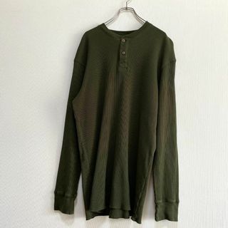 ヴィンテージ(VINTAGE)のアメリカ古着　サーマルカットソー　ヘンリーネック　長袖　Tシャツ　ロンT(Tシャツ/カットソー(七分/長袖))