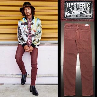 ヒステリックグラマー(HYSTERIC GLAMOUR)のボルドー系★ヴィンテージ加工 ストレッチ デニム パンツ ヒステリックグラマー(デニム/ジーンズ)