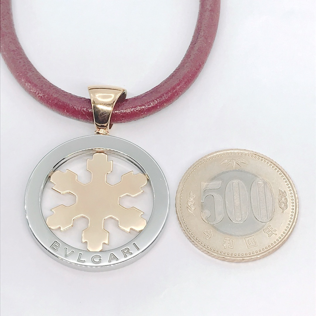 BVLGARI(ブルガリ)のブルガリ トンド スノー チョーカー ネックレス 750 SS メダル メンズのアクセサリー(ネックレス)の商品写真
