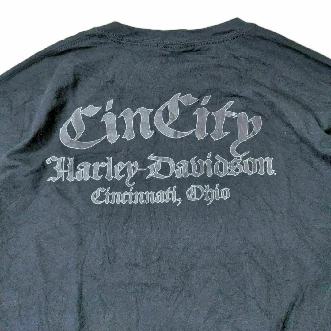 Harley Davidson(ハーレーダビッドソン)のハーレーダビッドソン Tシャツ 3XL ブラック 黒 ロゴ ビッグプリント メンズのトップス(Tシャツ/カットソー(半袖/袖なし))の商品写真