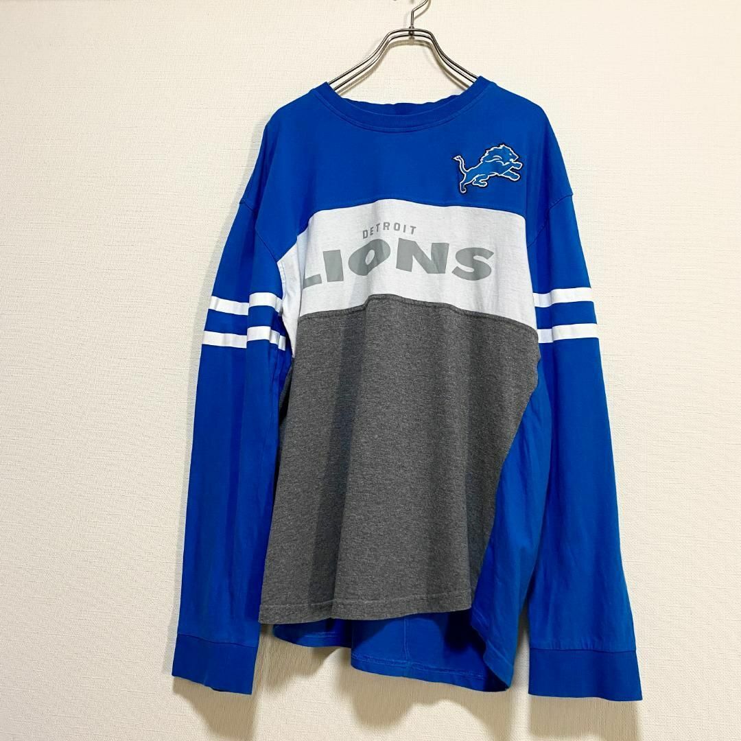 VINTAGE(ヴィンテージ)のアメリカ古着　NFL デトロイト・ライオンズ　長袖　Tシャツ　ロンT　アメフト メンズのトップス(Tシャツ/カットソー(七分/長袖))の商品写真