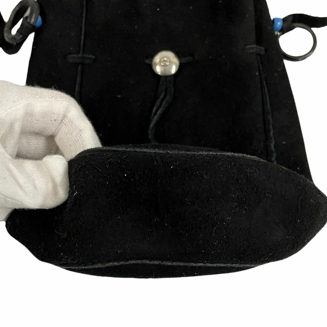 goro's(ゴローズ)のGORO'S ゴローズ 刻印 コンチョ(小)付 巾着ポーチ 肩掛けバッグ(大) ブラック 正規品 / 32068 メンズのバッグ(ショルダーバッグ)の商品写真