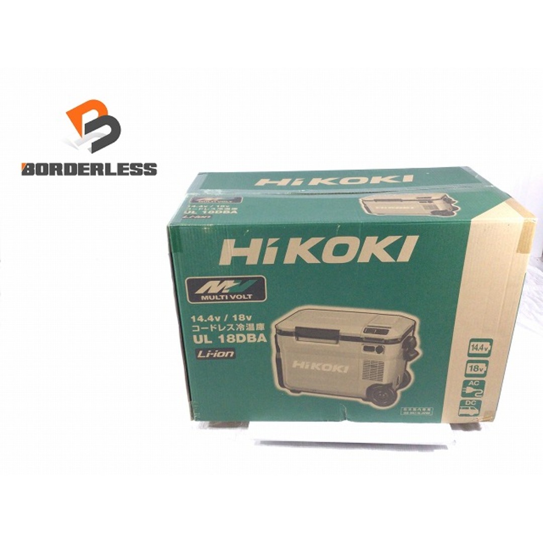 日立(ヒタチ)の☆未使用品☆ HiKOKI ハイコーキ 18V コードレス冷温庫 UL18DBA(WMBZ) サンドベージュ 保冷温庫 アウトドア キャンプ 電動工具 88086 自動車/バイクのバイク(工具)の商品写真