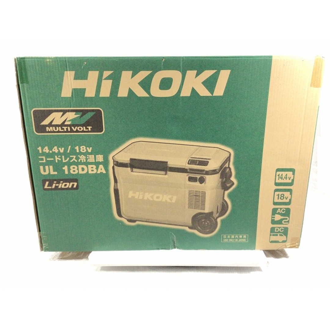 日立(ヒタチ)の☆未使用品☆ HiKOKI ハイコーキ 18V コードレス冷温庫 UL18DBA(WMBZ) サンドベージュ 保冷温庫 アウトドア キャンプ 電動工具 88086 自動車/バイクのバイク(工具)の商品写真