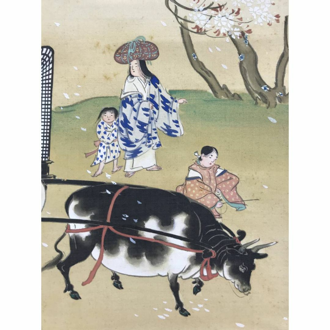 真作/永井幾麻/平安花之都/山水図/人物図/歴史画/掛軸☆ 真作/永井幾麻/平安花之都/山水図/人物図/歴史画/掛軸☆