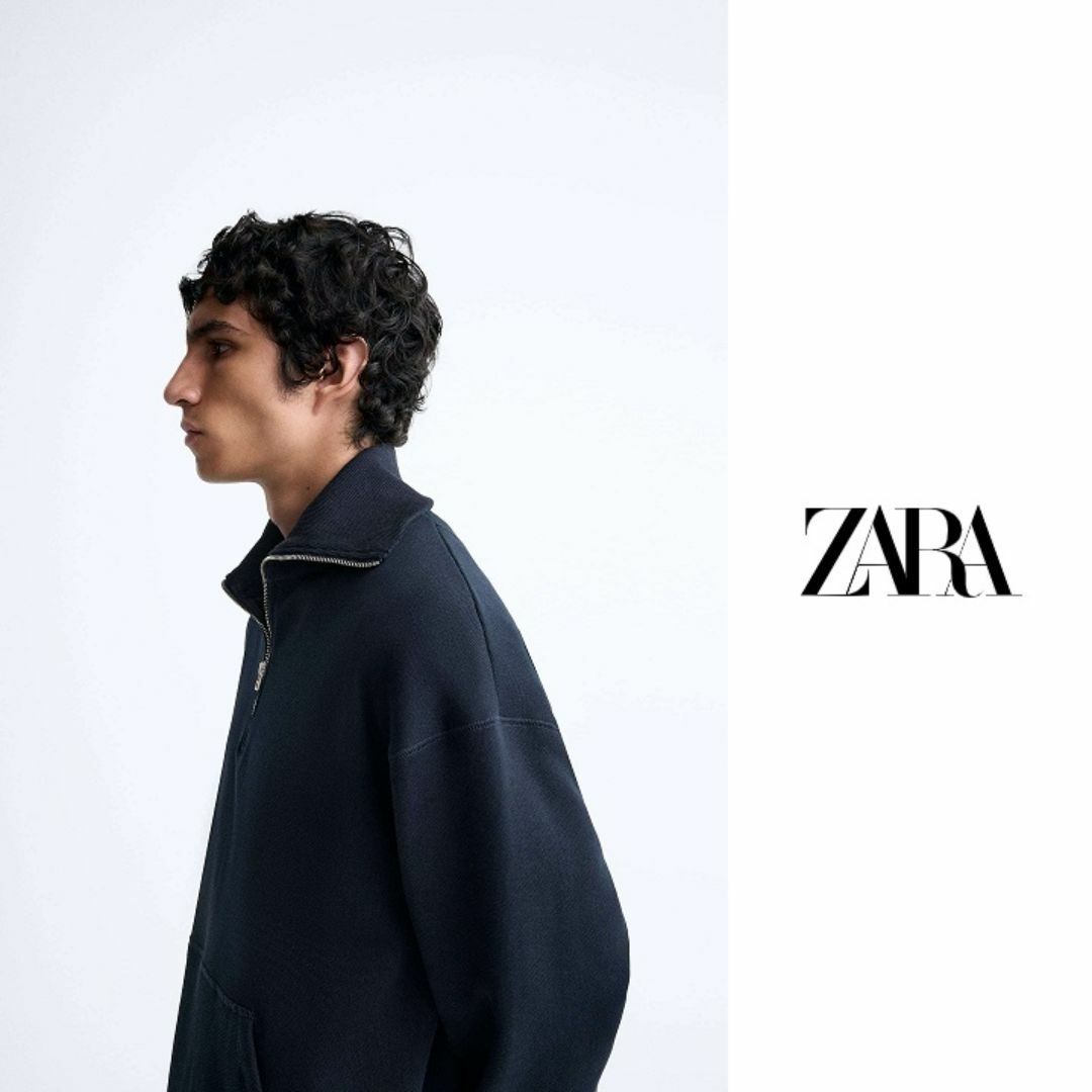 ZARA(ザラ)の【着1短‼️】ZARA　ジッパーネック スウェットシャツ　"L" メンズのトップス(スウェット)の商品写真