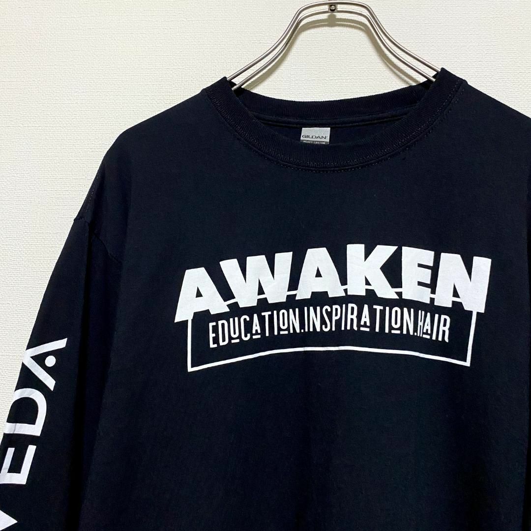 GILDAN(ギルタン)のアメリカ古着　AWAKEN　長袖　Tシャツ　ロンT　文字プリント　P499 メンズのトップス(Tシャツ/カットソー(七分/長袖))の商品写真