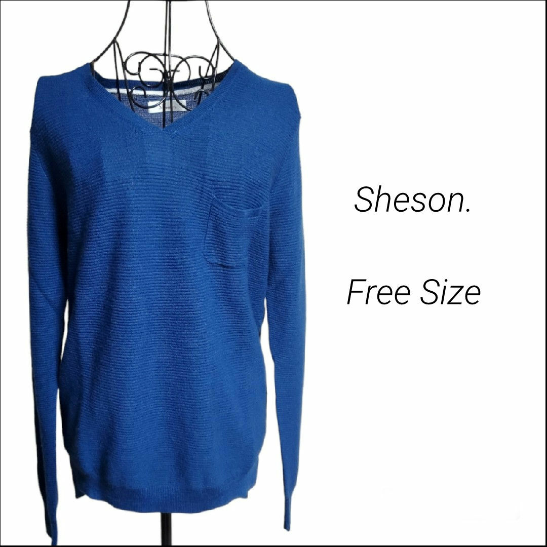 Sheson(シーズン)の☆Sheson.☆春ニット☆Vネック☆薄手☆Free Size☆ レディースのトップス(ニット/セーター)の商品写真