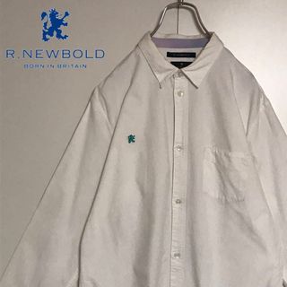 アールニューボールド(R.NEWBOLD)の【人気Lサイズ】アールニューボールド 刺繍ロゴ入り長袖シャツ　白　K682(シャツ/ブラウス(長袖/七分))