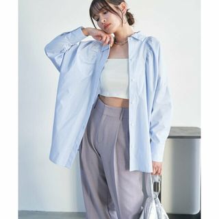 ヴィス(ViS)の【サックス（48）】【洗える】モモンガビックシルエットシャツ(シャツ/ブラウス(長袖/七分))