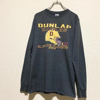 ギルタン(GILDAN)のアメリカ古着　DUNLAP EAGLES　アメフト　ロンT　カレッジプリント(Tシャツ/カットソー(七分/長袖))