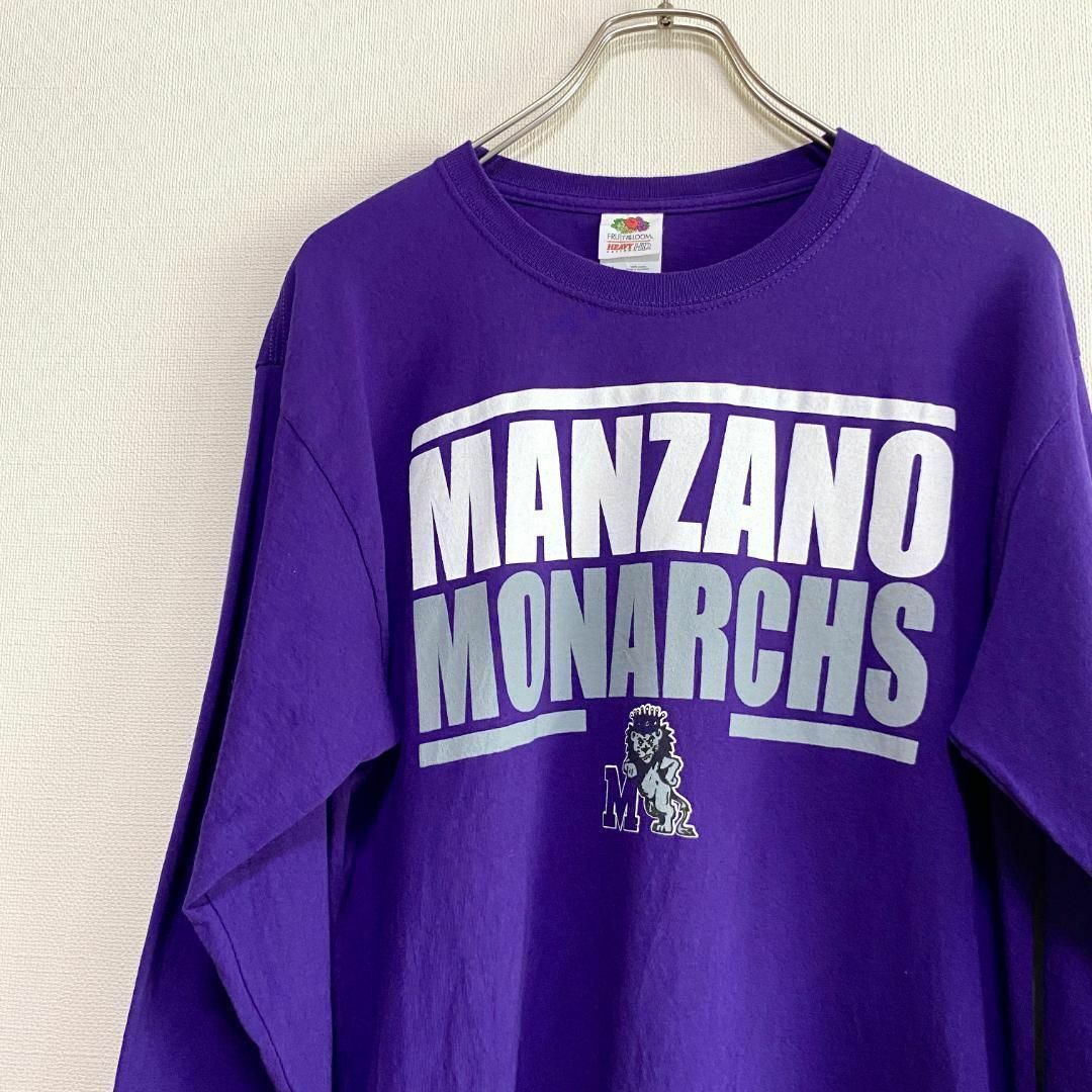 FRUIT OF THE LOOM(フルーツオブザルーム)のアメリカ古着　Manzano Monarchs　ロンT　長袖Tシャツ　J528 メンズのトップス(Tシャツ/カットソー(七分/長袖))の商品写真