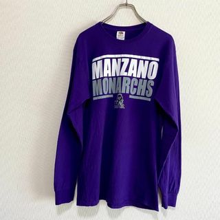 フルーツオブザルーム(FRUIT OF THE LOOM)のアメリカ古着　Manzano Monarchs　ロンT　長袖Tシャツ　J528(Tシャツ/カットソー(七分/長袖))